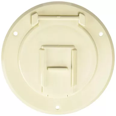 RV Designer B122 Round Electrical Cable Hatch, 4.3 Inch, Colonial White