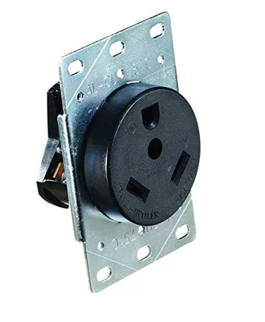 RV Designer S971 AC Receptacle in Plate, 30 Amp, AC Electrical Outlet