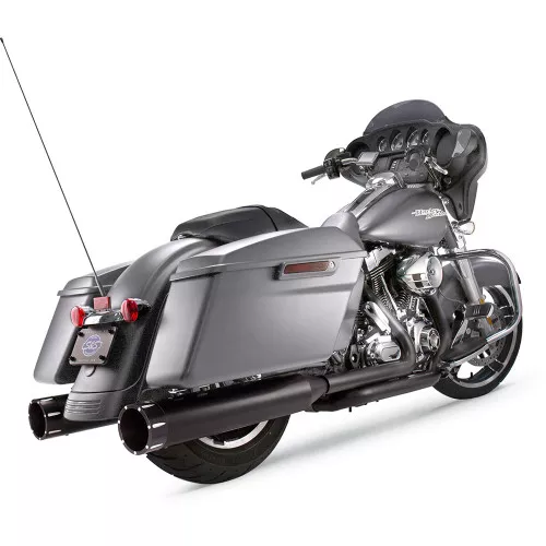 S&S 4-1/2" MK45 Performance Mufflers for 2017-2023 Harley Touring - Black / Black End Caps