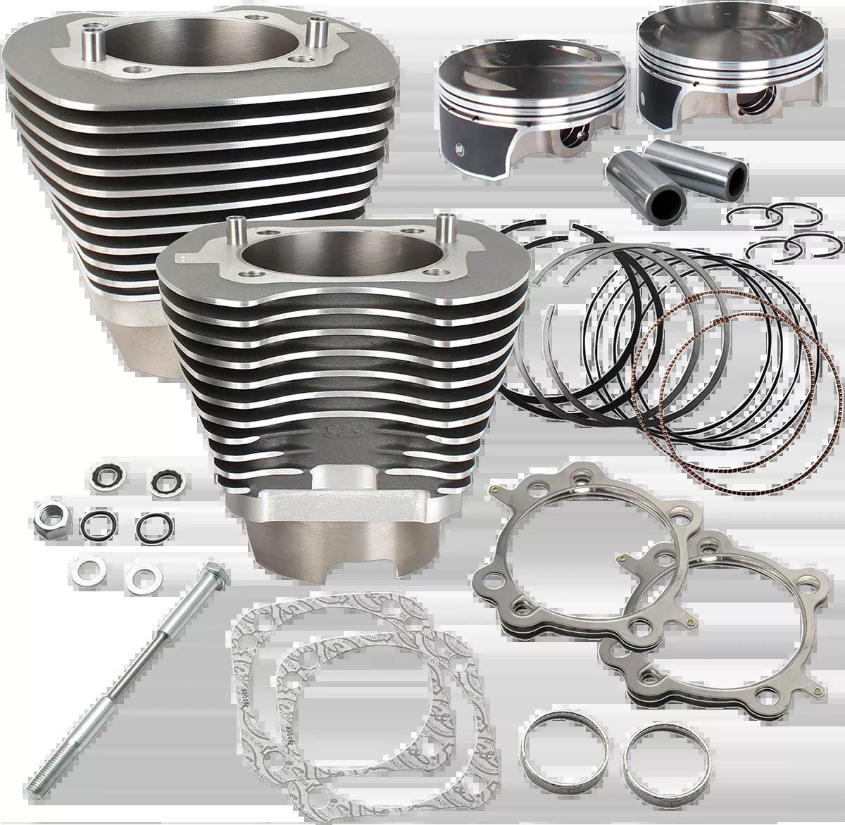 S&S Cycle 117″ Big Bore Cylinder Kit – Twin Cam 910-0474 | Stone Gray Performance Upgrade