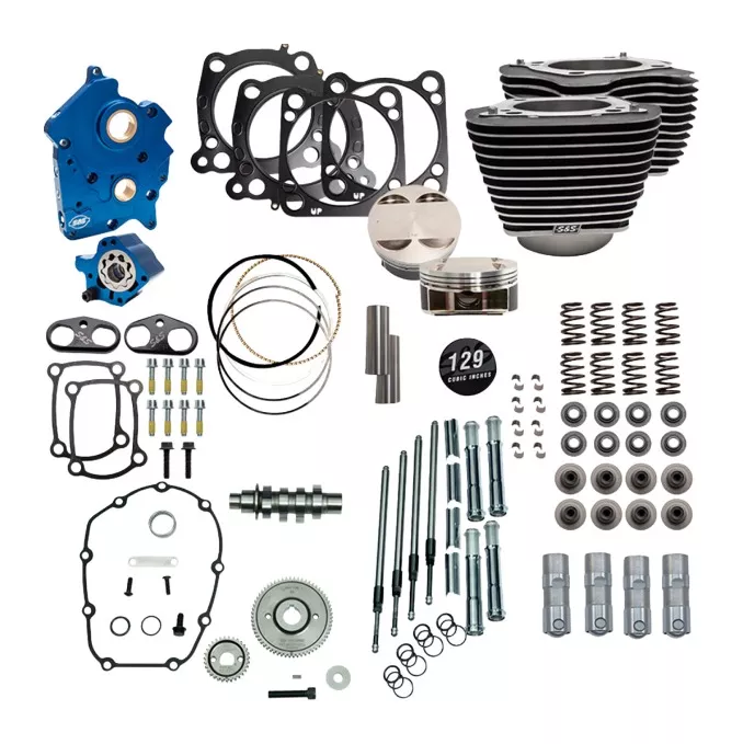 S&S Cycle 129″ Power Pack For Harley With 107″ Milwaukee-Eight 2017-2026