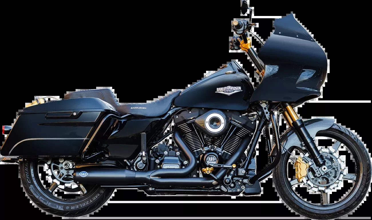 S&S Cycle 2-into-1 Qualifier Black Exhaust System for 2017-2026 Harley Touring