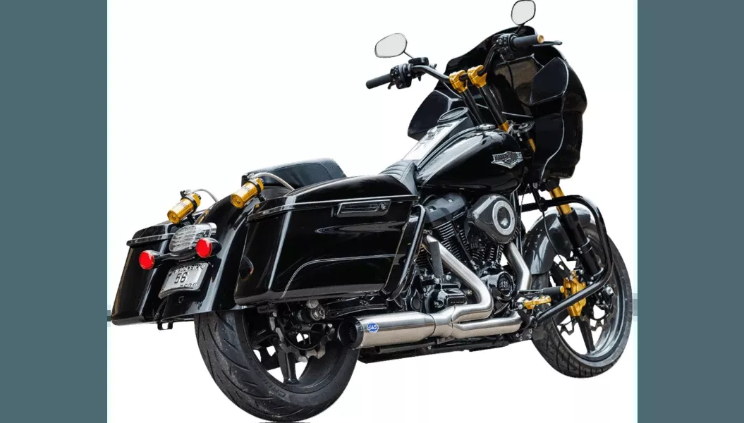 S&S Cycle 2-into-1 Qualifier Exhaust System for '17-Up Harley Davidson Touring - Brushed Stainless (49-state federal emissions compliant)