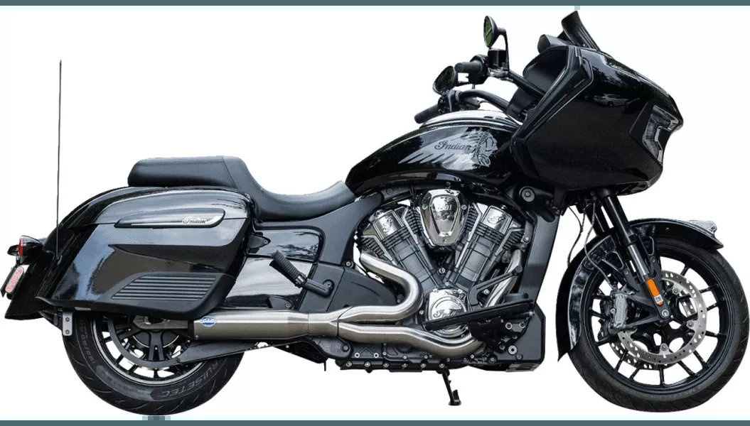 S&S Cycle 2-into-1 Qualifier (Race Only) Exhaust System for '20-Up Indian Challenger/Pursuit Models - Brushed Stainless Steel