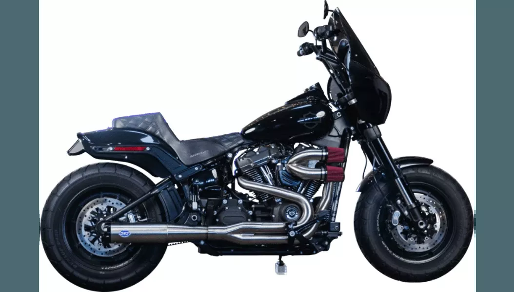 S&S Cycle 2-into-1 Superstreet Exhaust System for '18-24 Harley Davidson Softail Models - Brushed Stainless Steel (Click to see fitment)