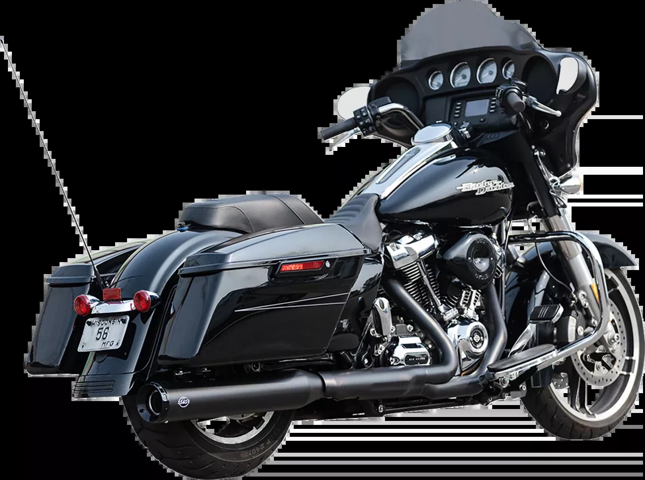 S&S CYCLE 2-into-1 Swindler Exhaust Conversion Kit - 4-1/2" - Black - M8 Touring - 550-1141