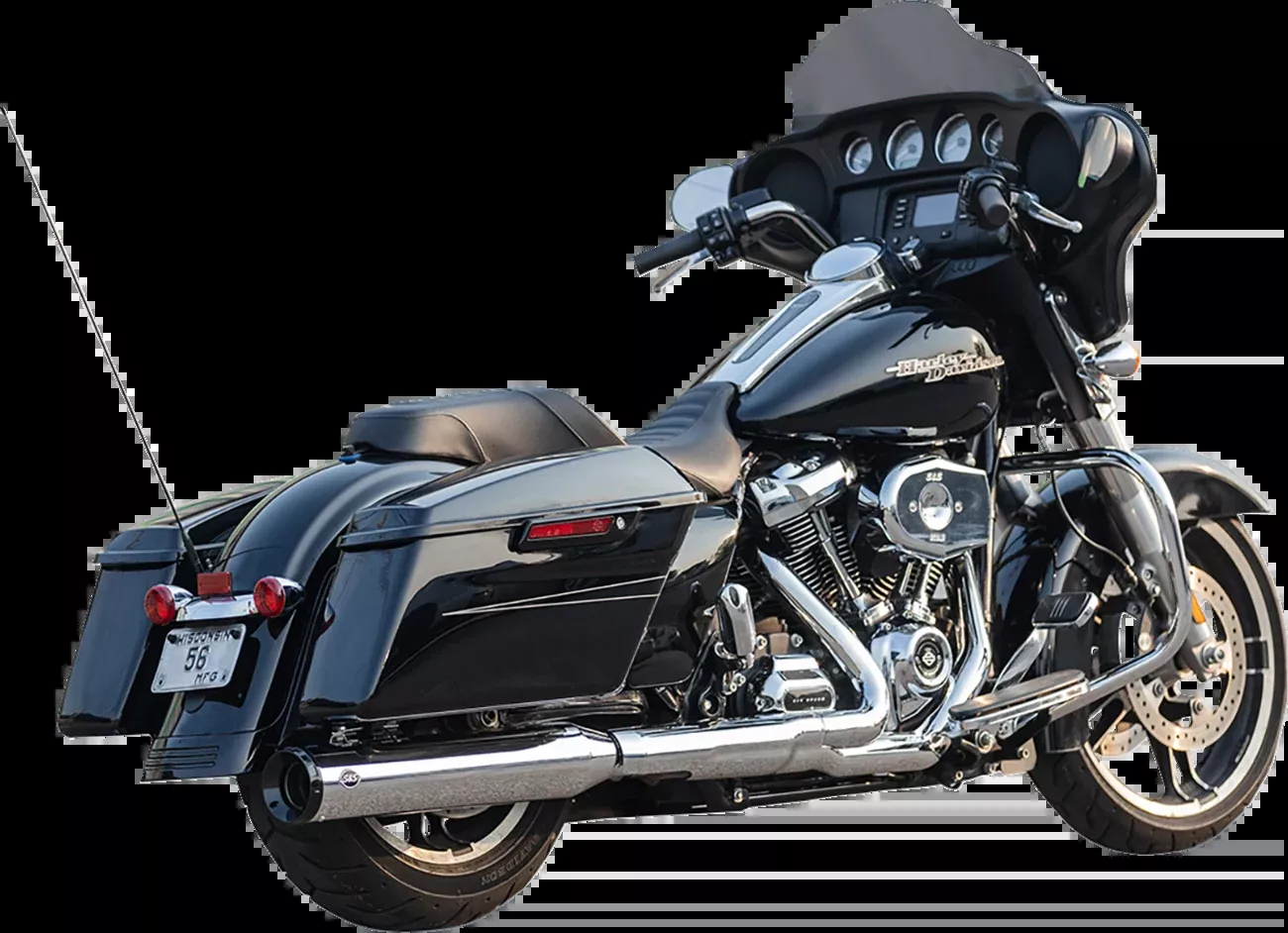 S&S CYCLE 2-into-1 Swindler Exhaust Conversion Kit - 4-1/2" - Chrome - M8 Touring - 550-1142