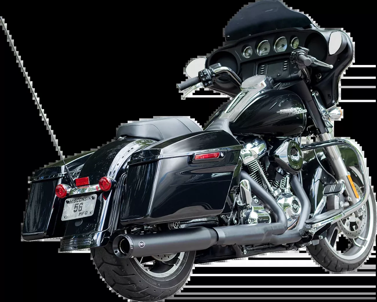 S&S CYCLE 2-into-1 Swindler Exhaust Conversion Kit - 4" - Black - M8 Touring - 550-1139