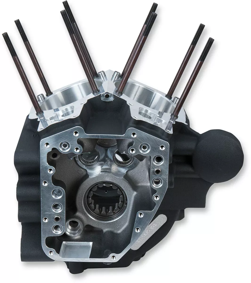 S&S Cycle 4.125 Inch Bore Crankcase for Dyna - Stock Bolt Pattern, Wrinkle Black Finish - Part 310-0856
