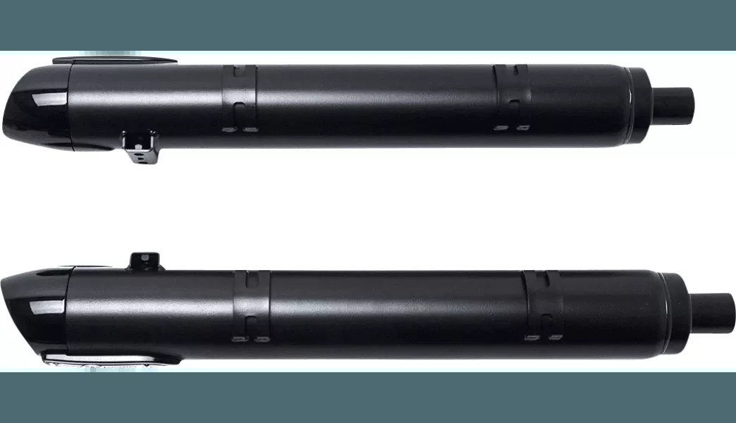 S&S Cycle 4" Broadhead Slip-On Mufflers with Slash-Cut End Caps for '14-Up Indian Chieftain and Challenger/Pursuit Models - Black
