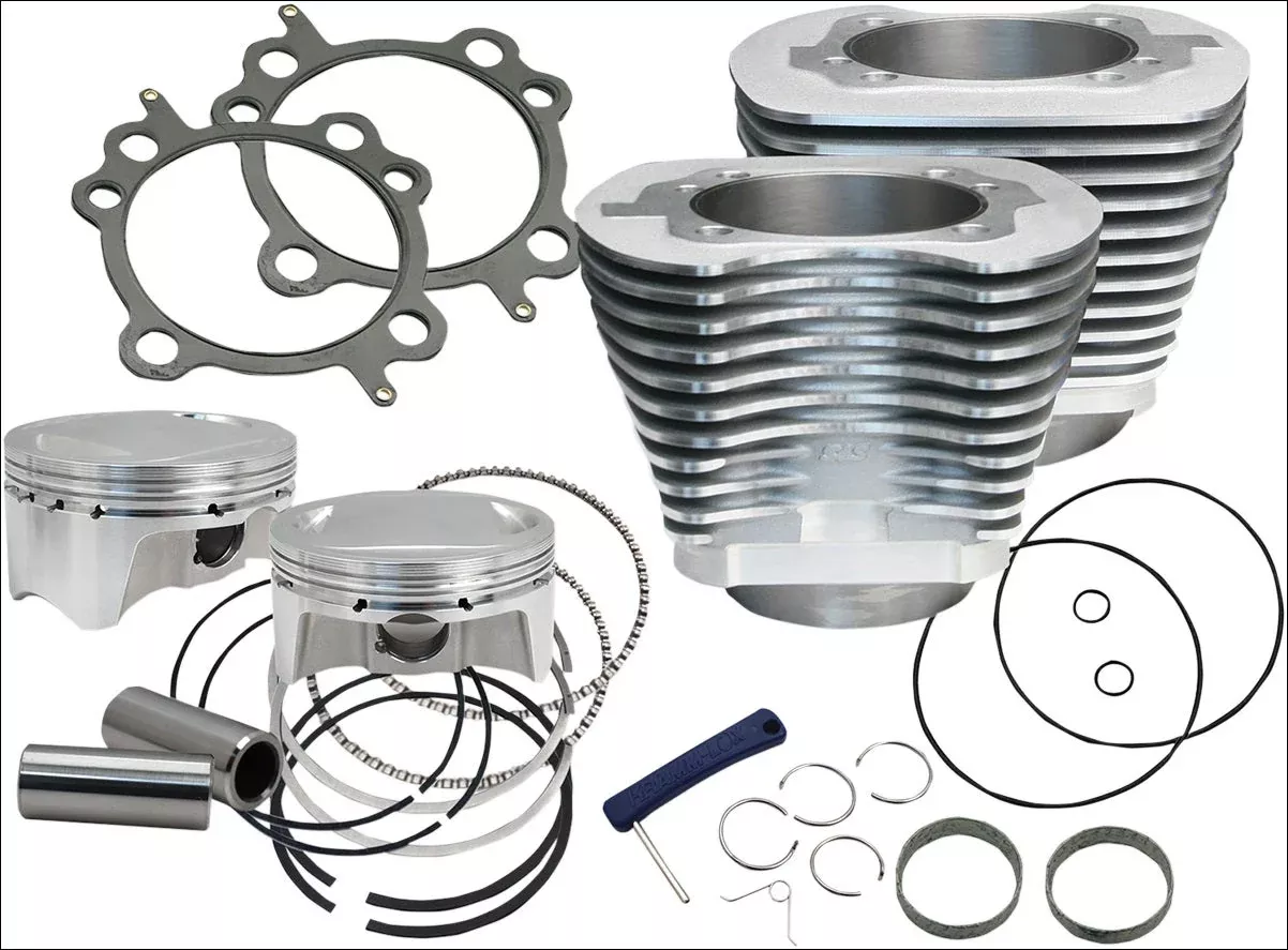 S&S Cycle 910-0482 Silver 98 CI Big Bore Cylinder Kit 9.8:1 for 99-06 Harley
