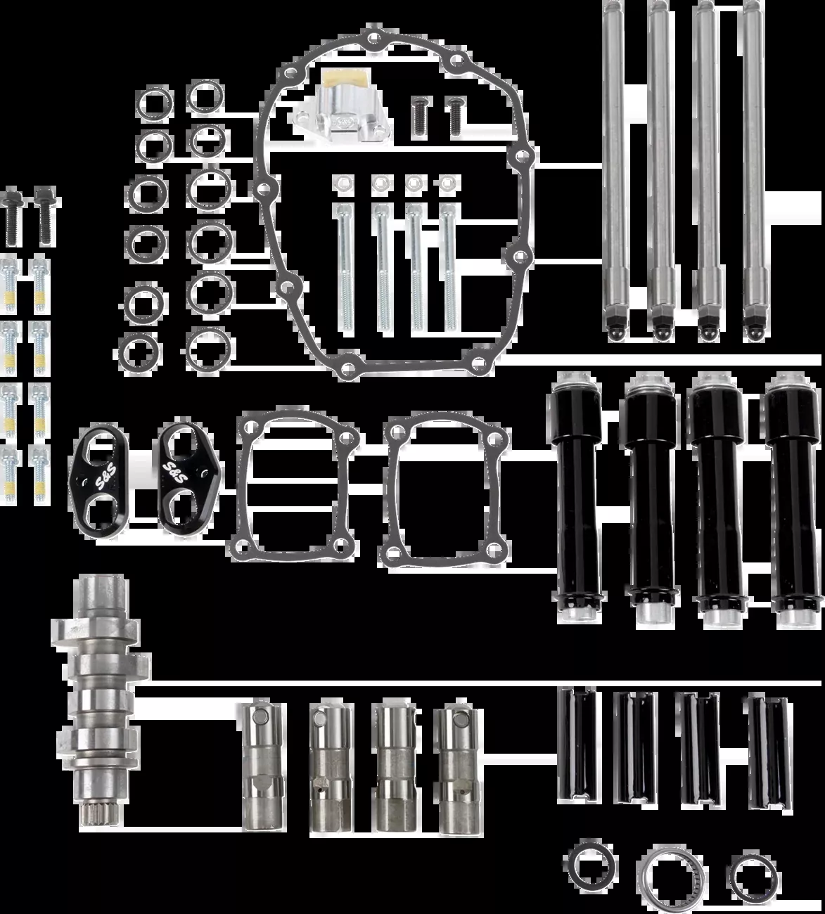 S&S CYCLE Camshaft Kit - 496 Chain Drive - Black Pushrod Tubes - M8 - 310-1410