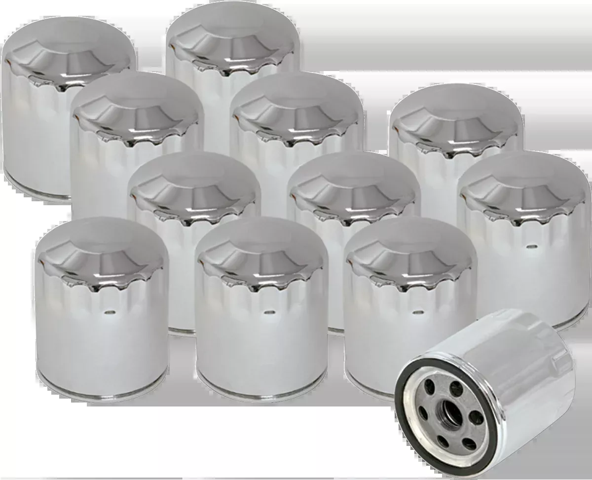 S&S CYCLE Chrome Oil Filter Part 310-0240 – 12 Pack