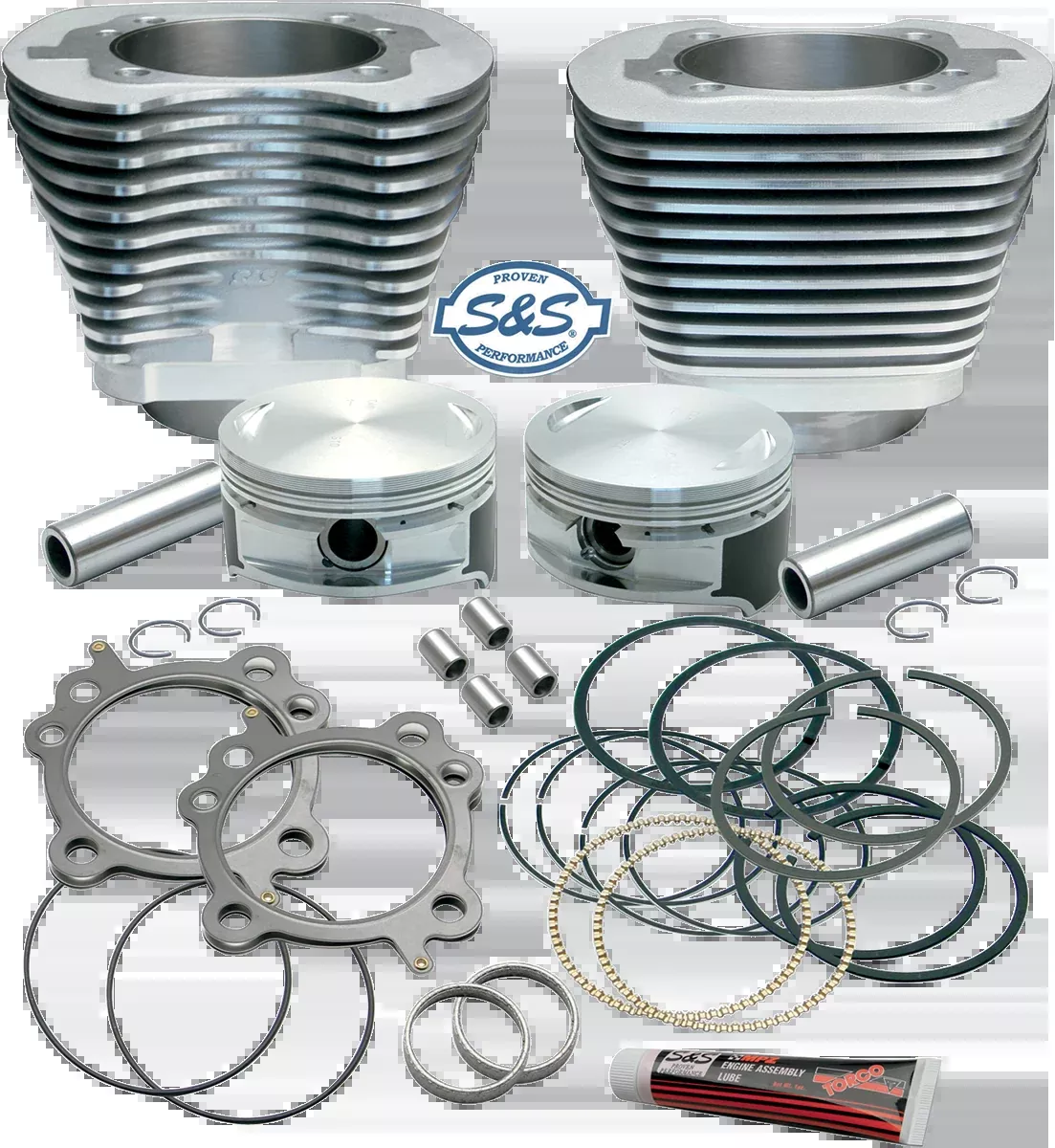 S&S CYCLE Cylinder & Piston Replacement for S&S 106" Stroker Kit - Silver - 910-0199
