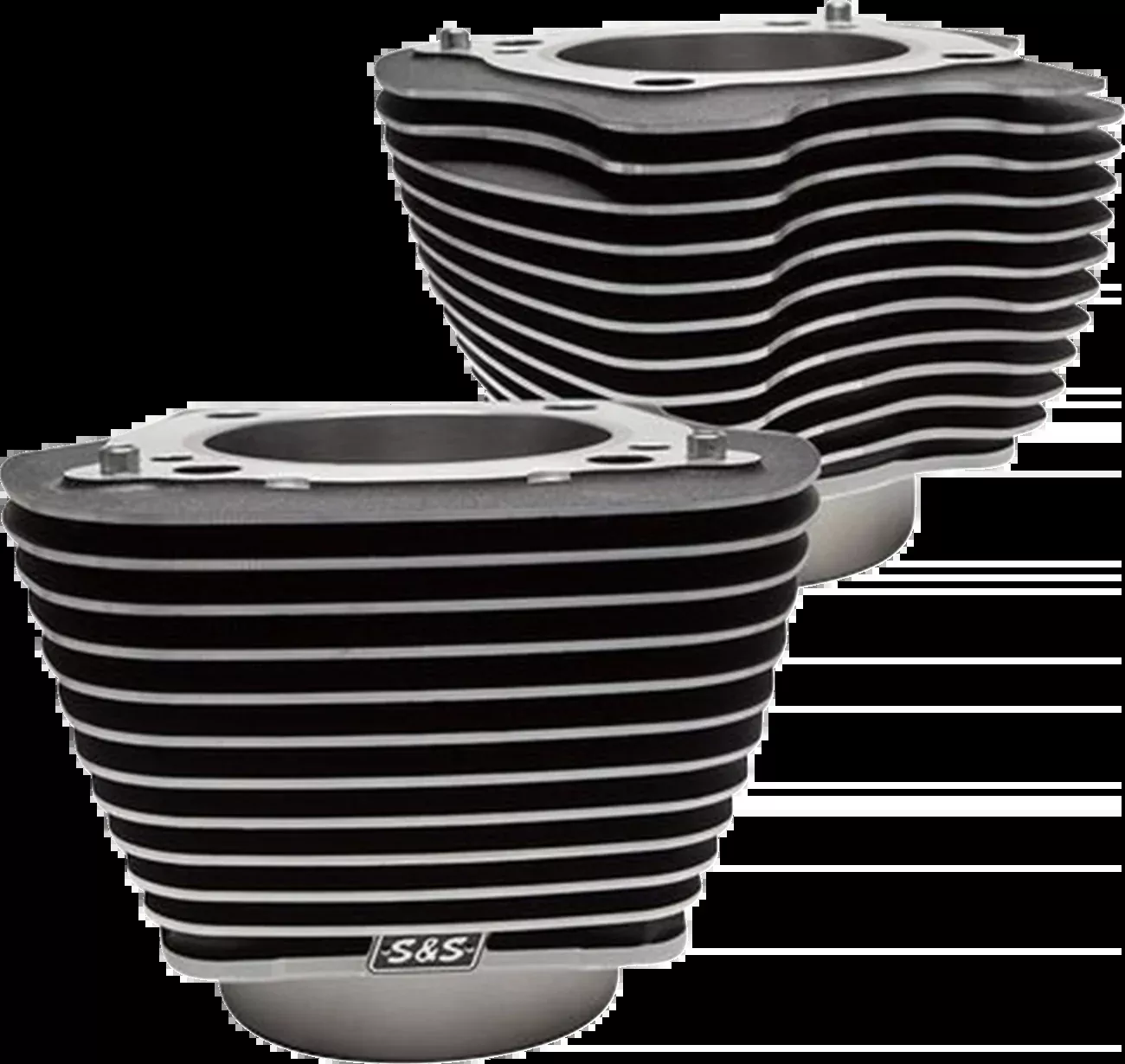 S&S CYCLE Cylinder Set - 4.25" Bore - Unhoned - Wrinkle Black w/Highlights - M8 - 910-0682A