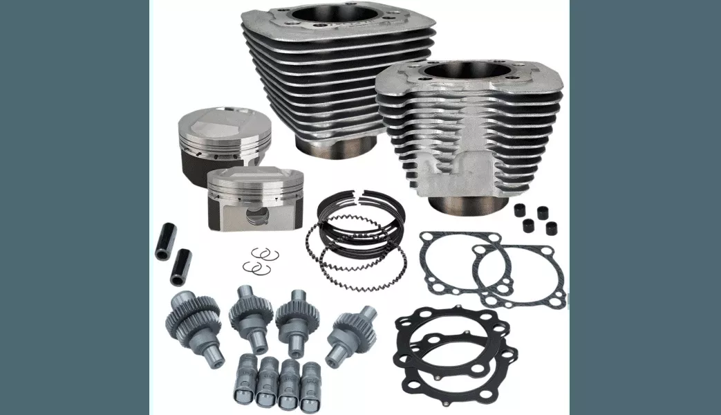 S&S Cycle Hooligan Kit 1200cc to 1250cc for '00-22 Harley Davidson Sportster Models - Silver