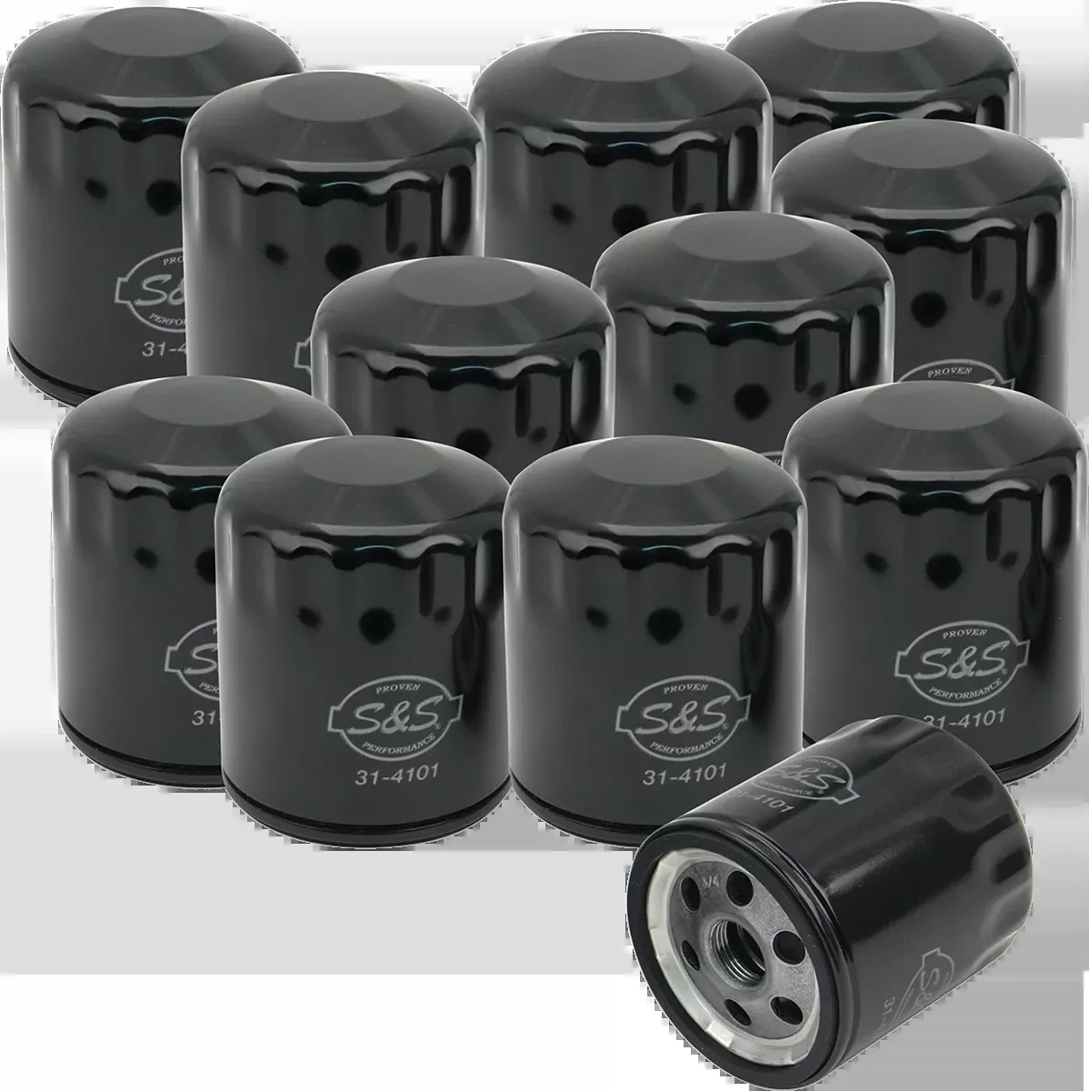 S&S CYCLE Oil Filter 310-0239 – Black 12-Pack for Enhanced Engine Protection