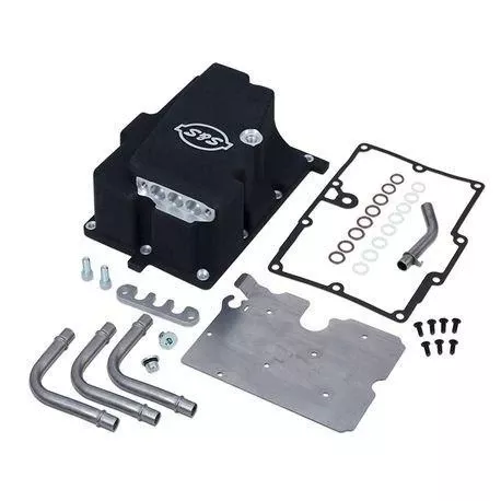 S&S Cycle Oil Supply Line Installation Kit for '06-17 Harley Davidson Dyna Models - Wrinkle Black