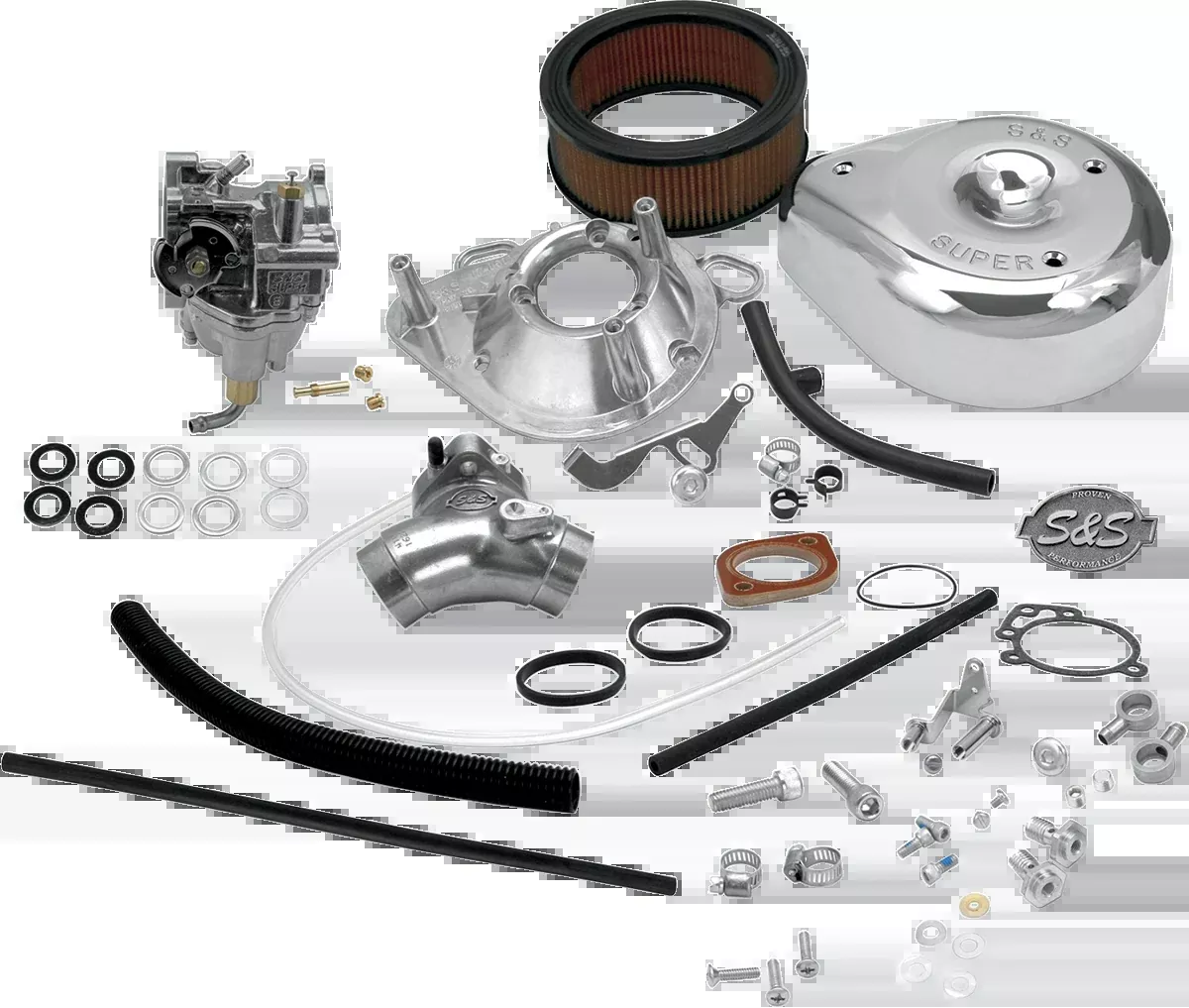 S&S CYCLE Super E Carburetor Kit with Manifold for Evolution Big Twin – Part 11-0419