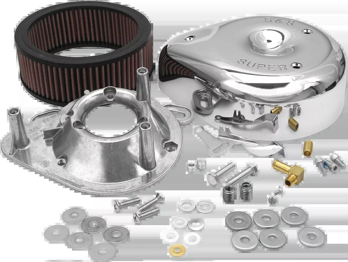 S&S Cycle Teardrop Air Cleaner Kit – Chrome (Part #17-0399)