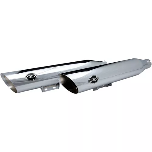 S&S Slash-Cut Mufflers for 2018-2022 Harley Softail Heritage / Deluxe - Chrome