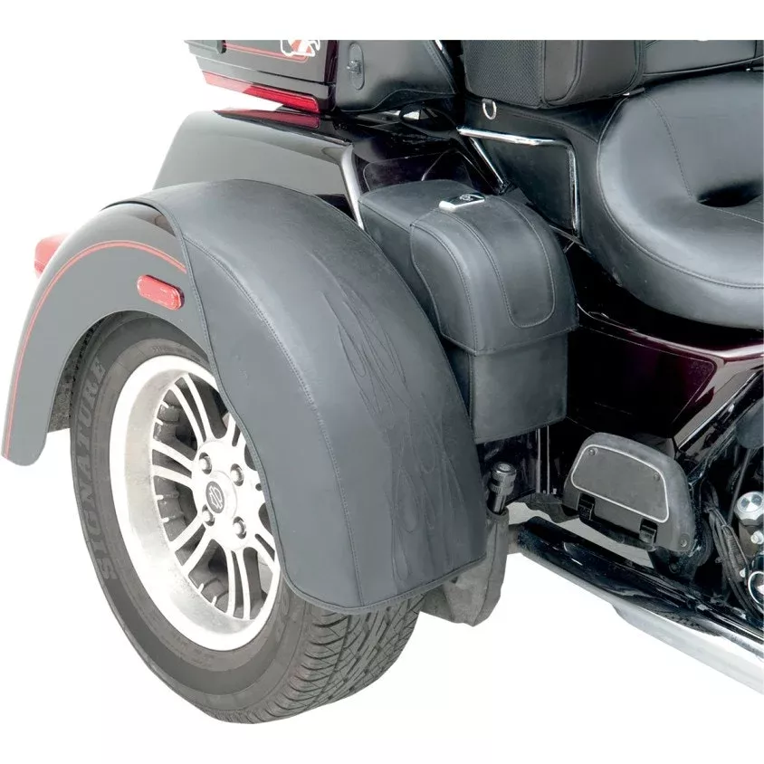 Saddlemen Black Tattoo Rear Fender Bra Set Harley Trikes FLHTCUTG 09-18