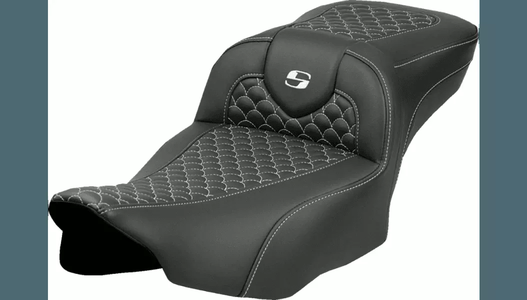 Saddlemen Extended Dragon Scale Stitch Roadsofa Seats without Driver Backrest for '24-Up Street Glide and Road Glide and '23-24 CVO FLHXSE and CVO FLTRSE Models (Select Stitching Color)