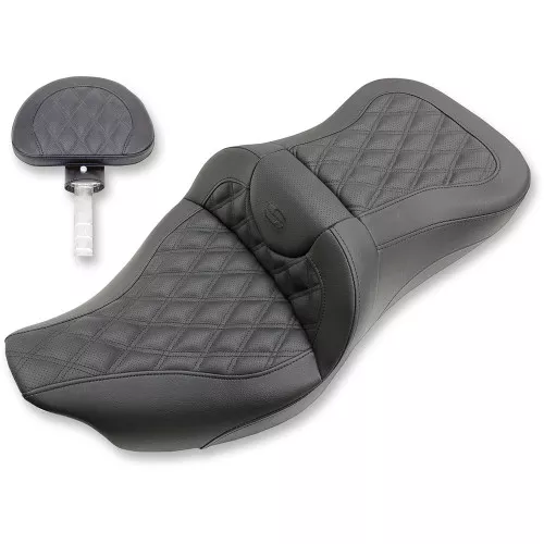 Saddlemen Extended Reach Road Sofa LS Seat w/ Backrest for 2008-2023 Harley Touring