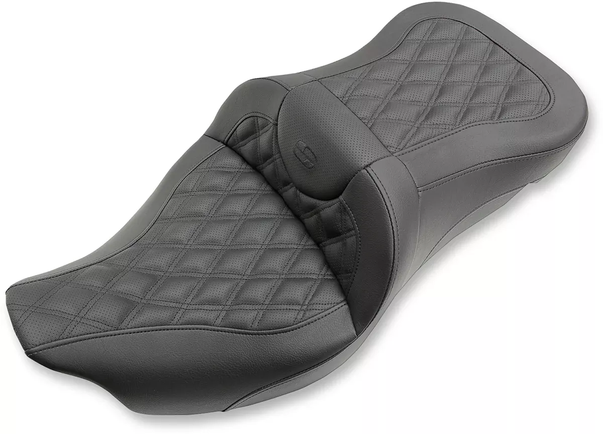 SADDLEMEN Extended Reach Roadsofa™ Seat with Lattice Stitched Design for FL '08-'24 – Part Number 808-07B-184