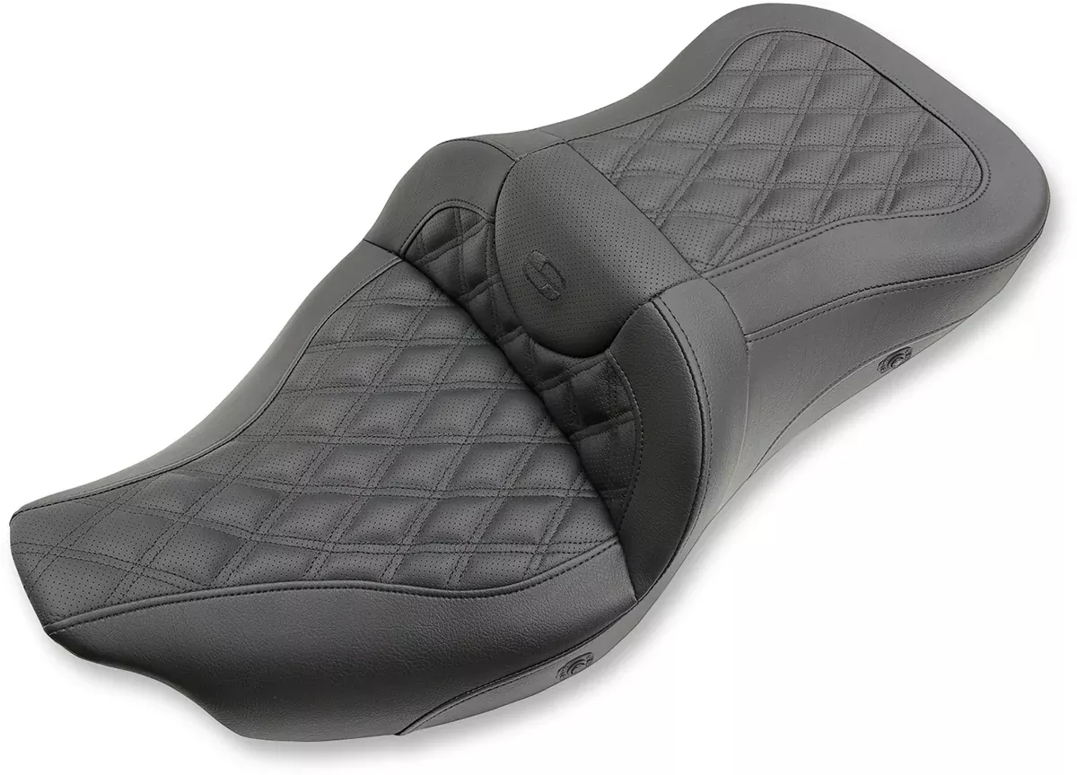 SADDLEMEN Extended Reach Roadsofa™ Seat with Lattice Stitching for FL 2008-2024 – Part 808-07B-184HCT