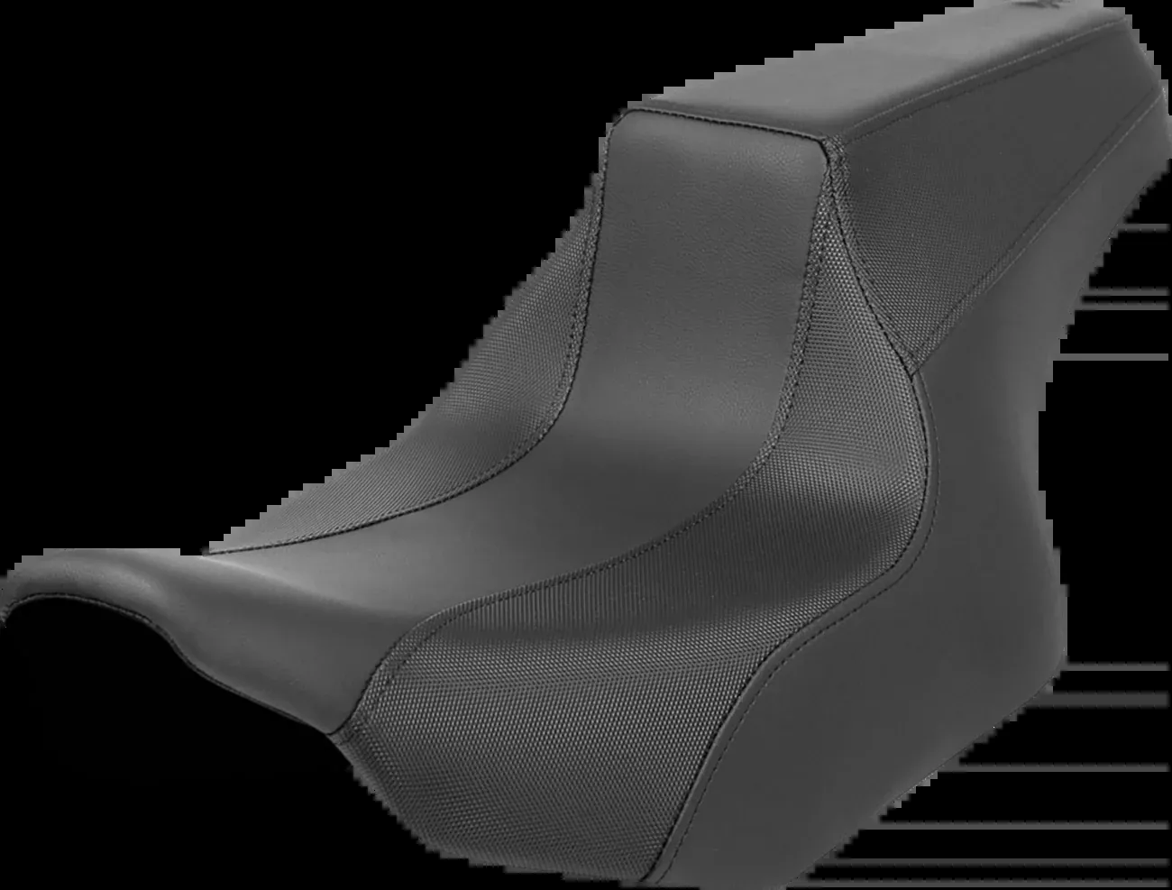 SADDLEMEN FXR Division Signature Series Seat – Black with Perforated Inserts for FLH/FLT 2023-2024 | Part No. FD82307