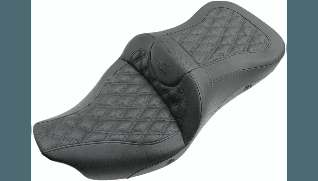 Saddlemen Heated Roadsofa Seat for '09-24 Harley Davidson FLHTCUTG Tri Glide - Full Lattice Stitch