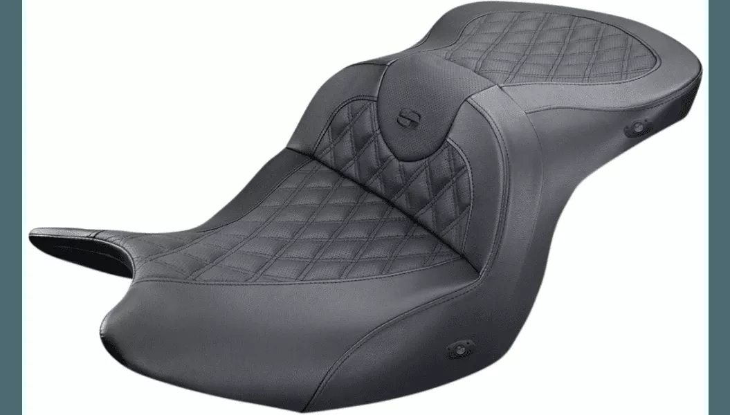 Saddlemen HEATED Roadsofa Seat for '18-24 Honda Goldwing - Black Lattice Stitch
