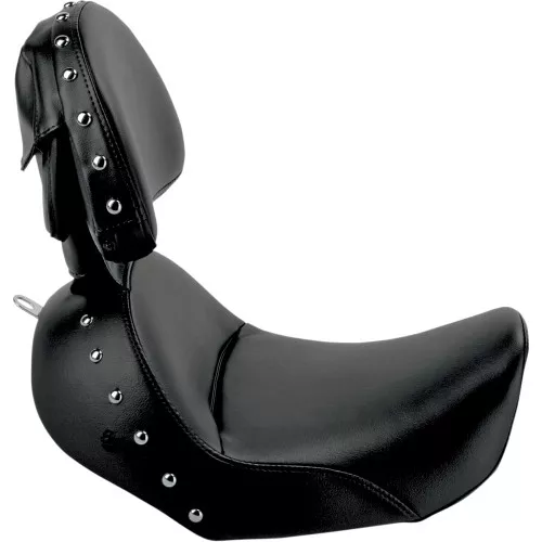 Saddlemen Heels Down Solo Seat w/ Backrest for 2006-2017 Harley Dyna - Studded