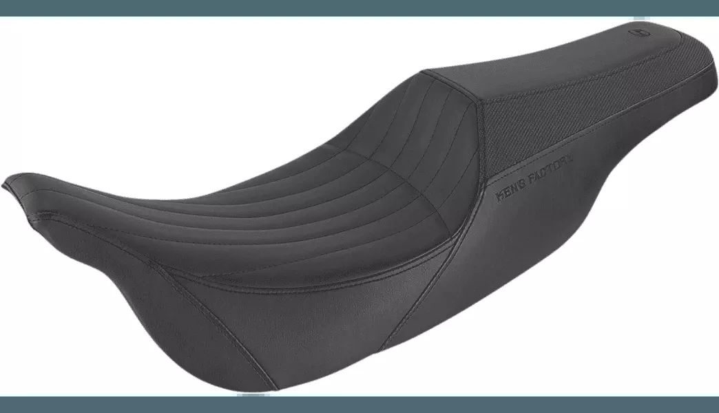 Saddlemen Ken's Factory Pro Series Seat for '08-22 Harley Davidson Touring Models - Front Gripper/Rear Smooth - Black (Not for '24-Up FLHX/FLTR Models)