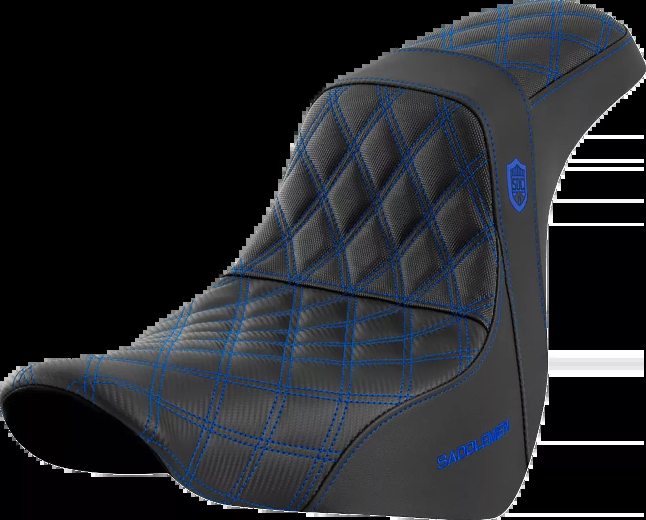 Saddlemen Pro Series SDC Performance Seat - w/o Backrest - Blue Stitch - FL/FX '18-'20 - SC81829BLU