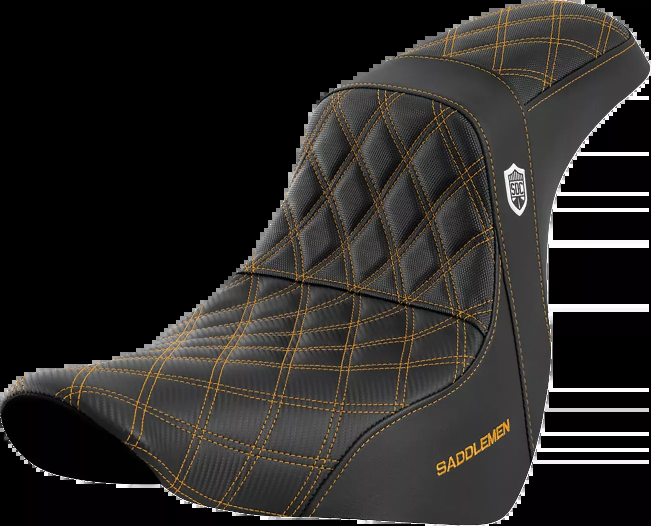 Saddlemen Pro Series SDC Performance Seat - w/o Backrest - Gold Stitch - FL/FX '18-'20 - SC81829GOL