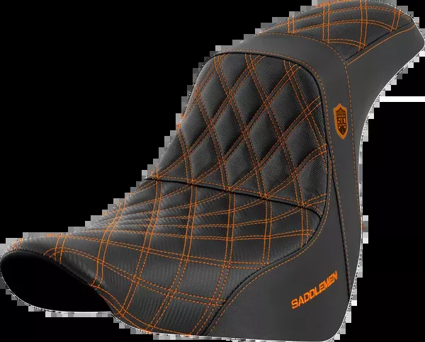 Saddlemen Pro Series SDC Performance Seat - w/o Backrest - Orange Stitch - FL/FX '18-'20 - SC81829ORA