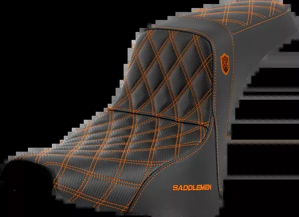 Saddlemen Pro Series SDC Performance Seat - w/o Backrest - Orange Stitch - FXBB/FXST '18-'23 - SC81830ORA