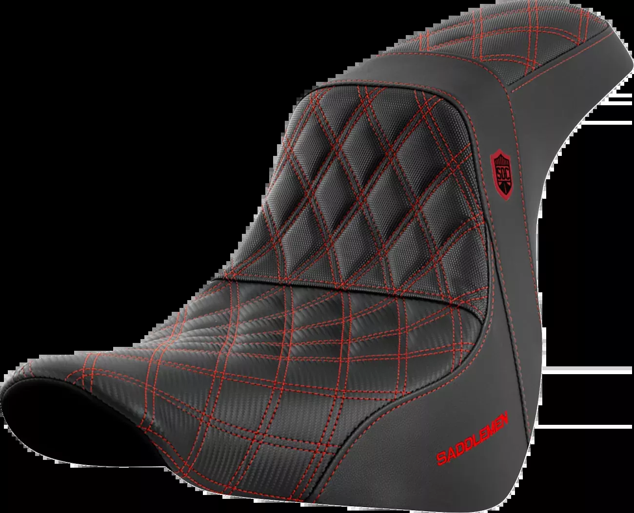 Saddlemen Pro Series SDC Performance Seat - w/o Backrest - Red Stitch - FL/FX '18-'20 - SC81829RED