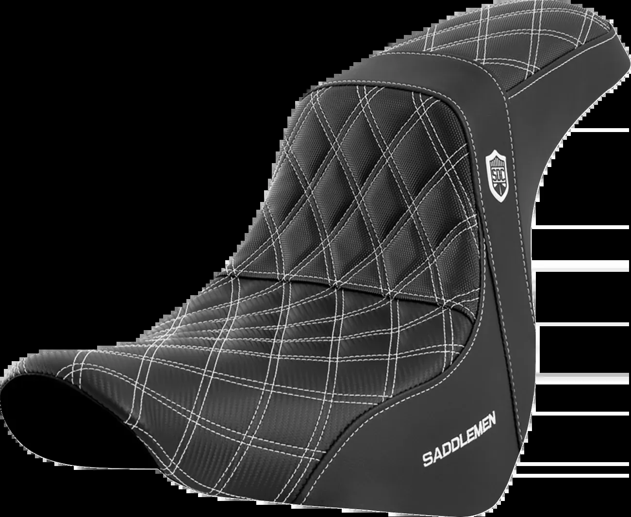 Saddlemen Pro Series SDC Performance Seat - w/o Backrest - White Stitch - FL/FX '18-'20 - SC81829WHI