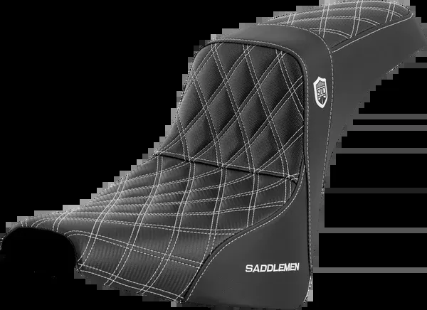 Saddlemen Pro Series SDC Performance Seat - w/o Backrest - White Stitch - FXBB/FXST '18-'23 - SC81830WHI