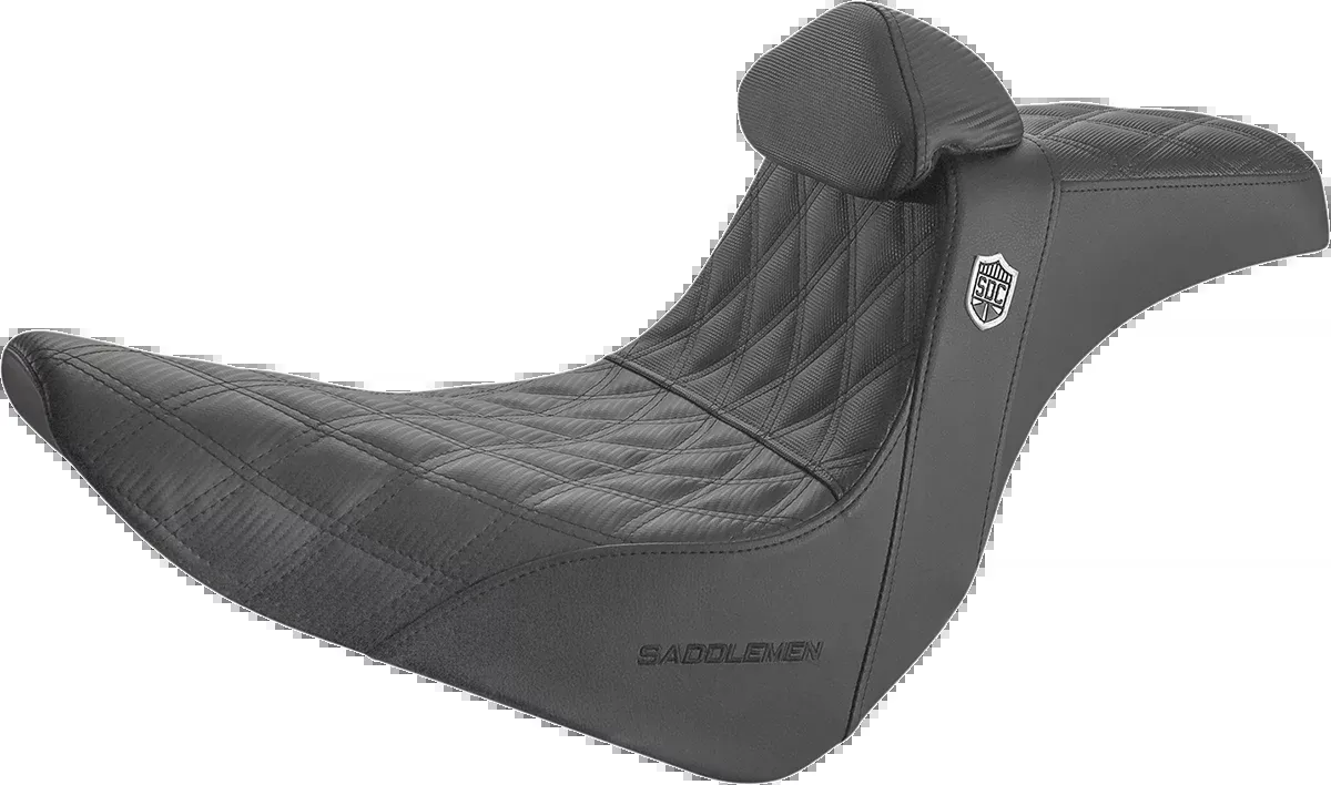 Saddlemen Pro Series SDC Performance Seat – with Backrest – Lattice Stitch/Lumbar Gripper – FL/FX ’18-’23 – SC81829DBRT