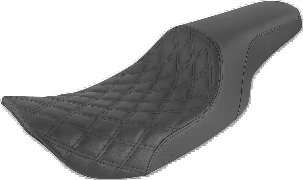 SADDLEMEN Profiler Front Lattice/Rear Smooth Saddle Seat for FLHR/X ’97-’07 – Black (Part 897-06-149)