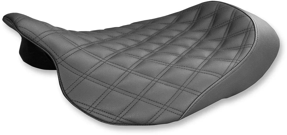 SADDLEMEN Renegade Solo Seat for FL 2008-2024 with GelCore™ Technology - Black Lattice Stitched