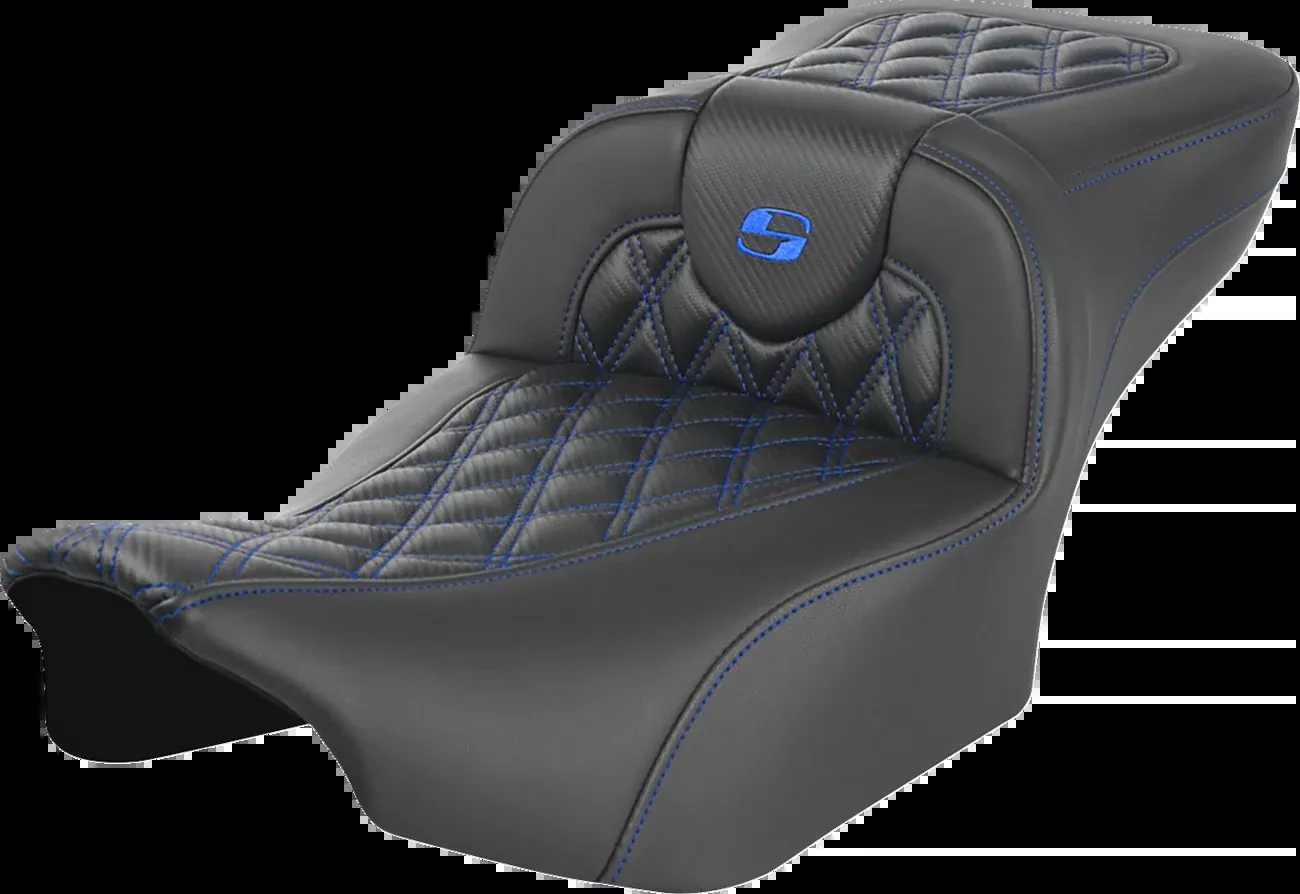 SADDLEMEN Roadsofa™ Extended Reach Seat for FLTR/FLHX ’23-’24 with Lattice Stitch and Stitch, Part Number 823-07-20701