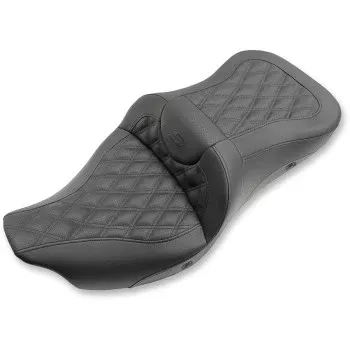 Saddlemen Roadsofa Extended Reach Seat Lattice Stitched Without Backrest Heated - 808-07B-184HCT For Harley Touring 2008-2025