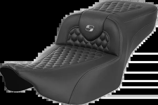 Saddlemen Roadsofa Extended Reach Seat - without Backrest - Honeycomb - Dark Gray Stitch - FLTR/FLHX '23-'24 - 823-07-19002