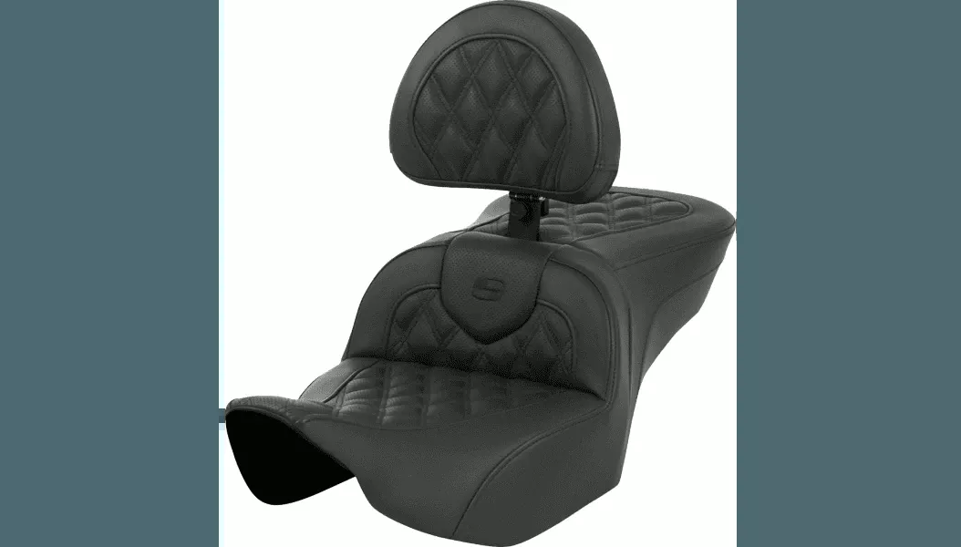 Saddlemen Roadsofa Lattice Stitch Seat with Driver Backrest for '23-24 Harley Davidson CVO Road Glide (ST) and Street Glide, '24-Up Road Glide and Street Glide Models