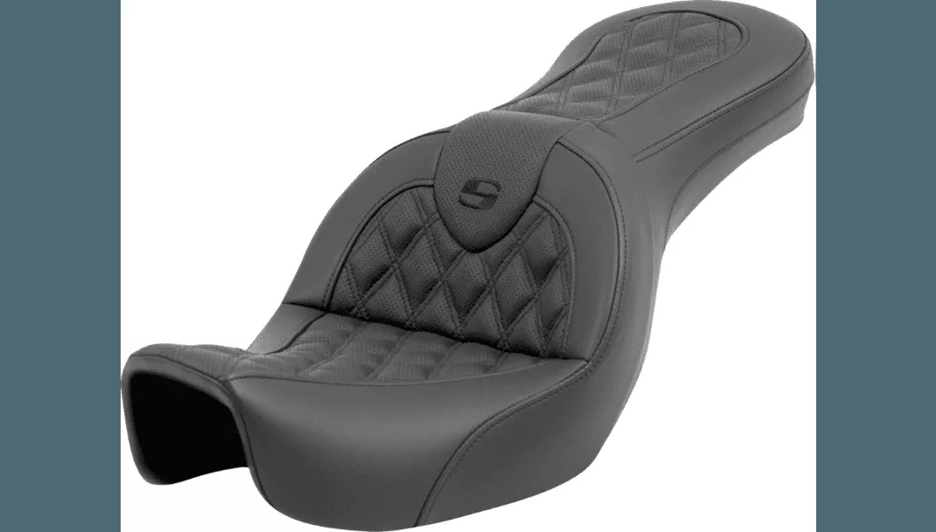 Saddlemen Roadsofa Seat for '06-'17 Harley Davidson FXD Models - Black Lattice Stitch